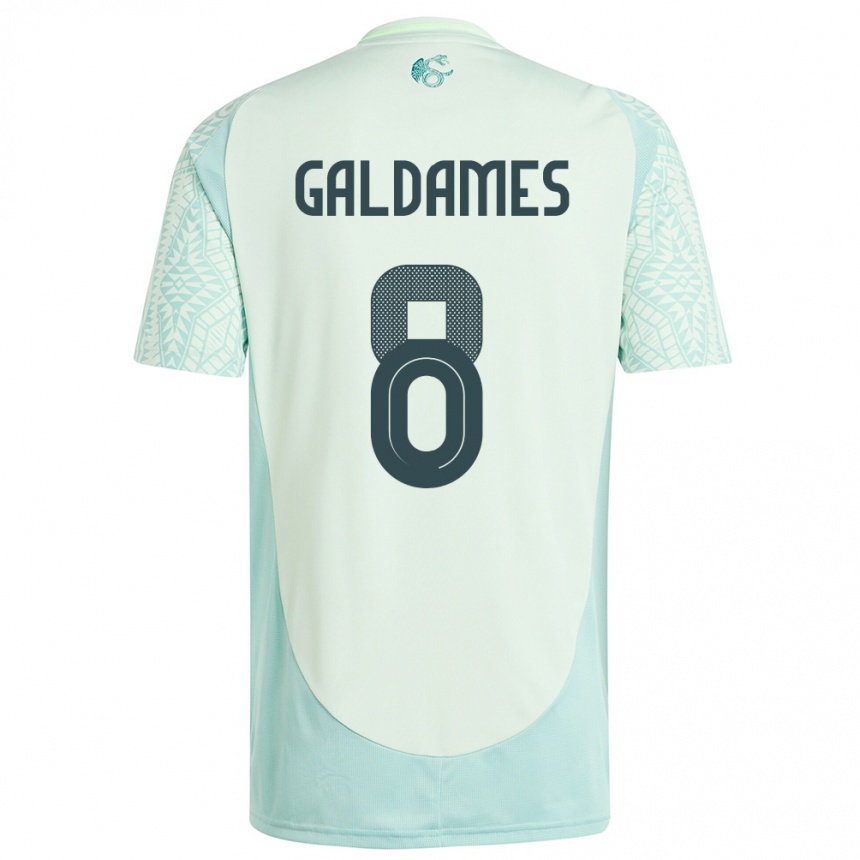 Niño Fútbol Camiseta México Benjamin Galdames #8 Lino Verde 2ª Equipación 24-26