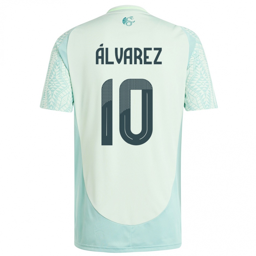 Niño Fútbol Camiseta México Efrain Alvarez #10 Lino Verde 2ª Equipación 24-26