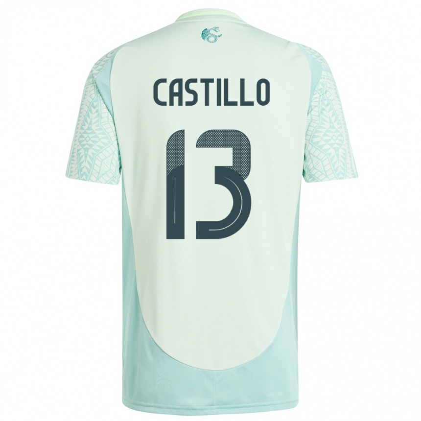 Niño Fútbol Camiseta México Jose Castillo #13 Lino Verde 2ª Equipación 24-26