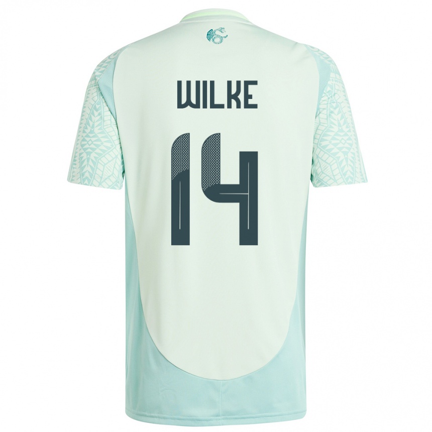 Niño Fútbol Camiseta México Teun Wilke #14 Lino Verde 2ª Equipación 24-26