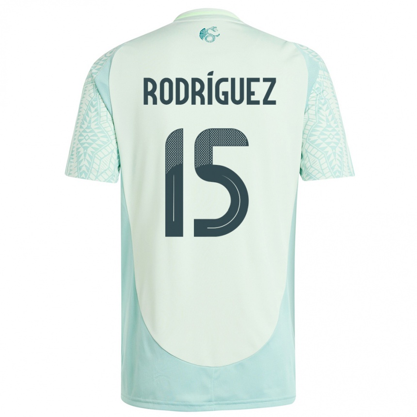 Niño Fútbol Camiseta México Jorge Rodriguez #15 Lino Verde 2ª Equipación 24-26