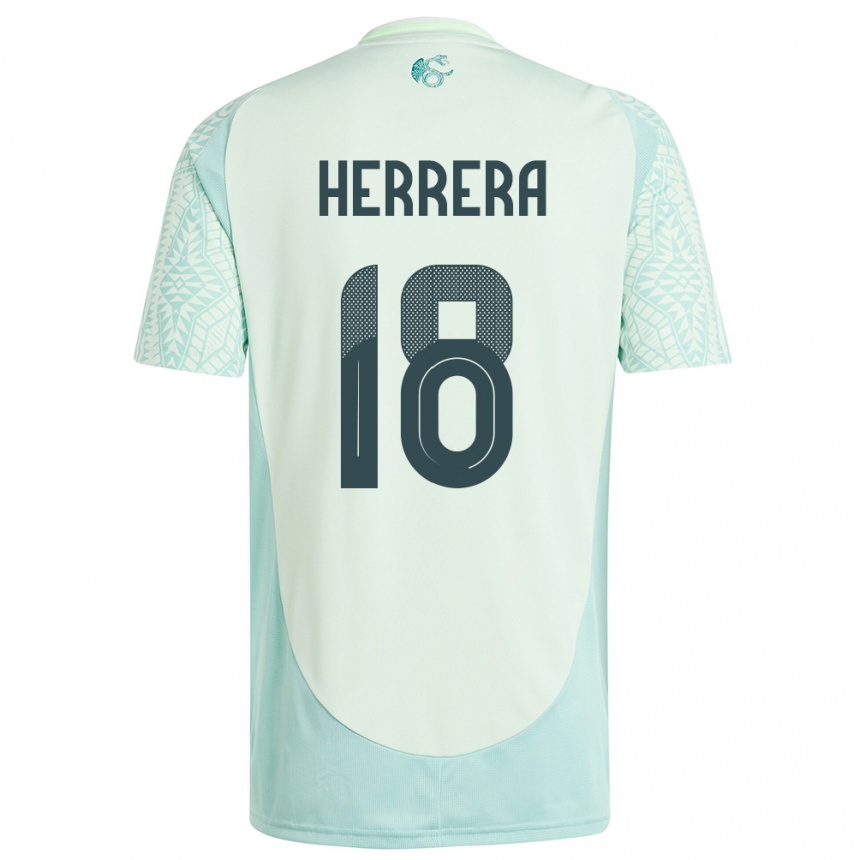 Niño Fútbol Camiseta México Ozziel Herrera #18 Lino Verde 2ª Equipación 24-26