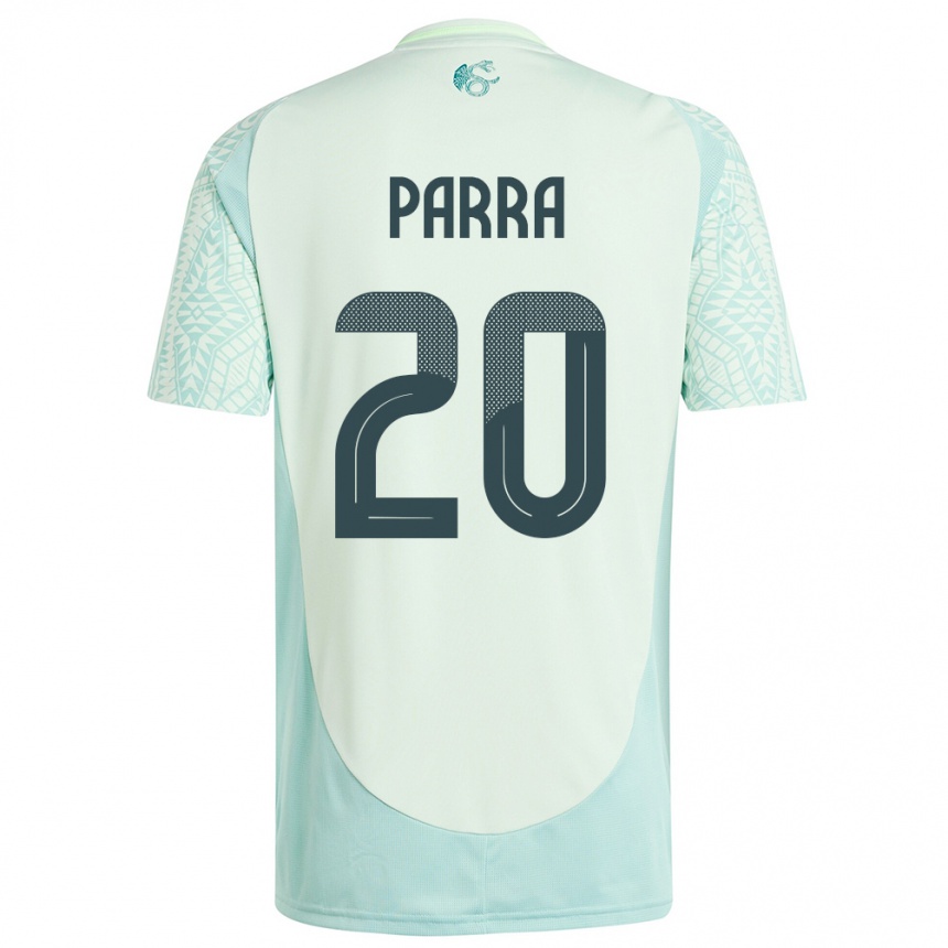 Niño Fútbol Camiseta México Rodrigo Parra #20 Lino Verde 2ª Equipación 24-26