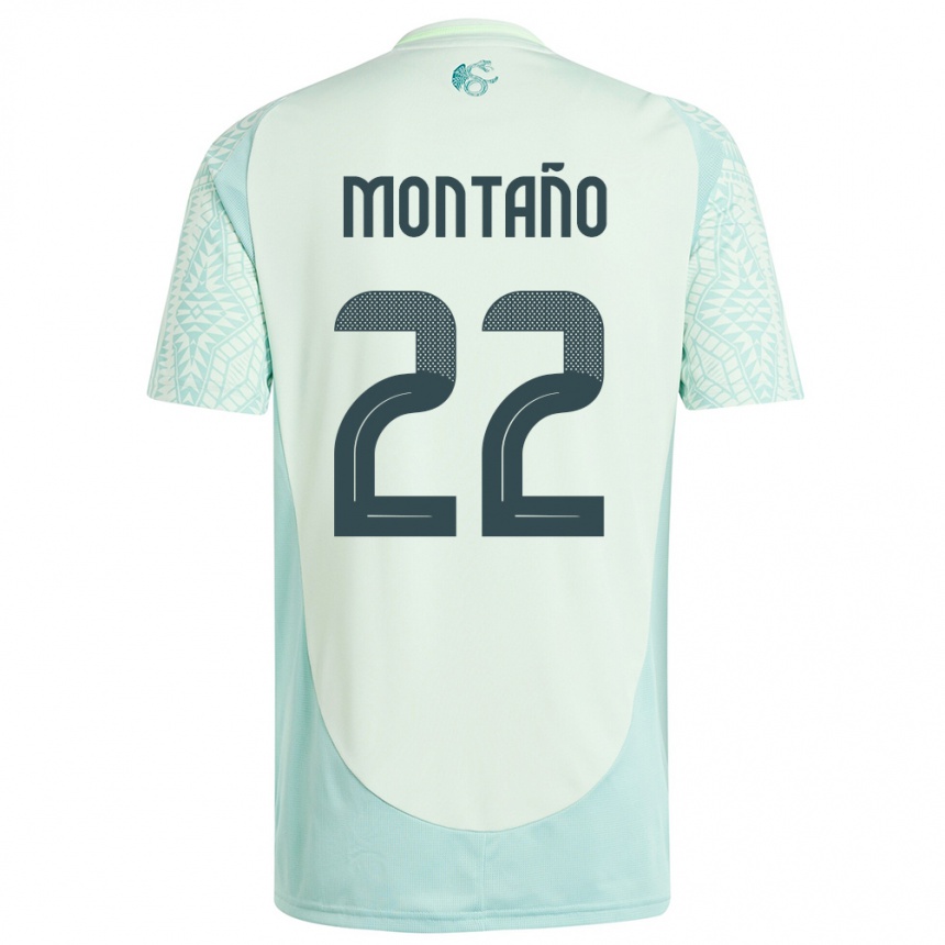 Niño Fútbol Camiseta México Andres Montano #22 Lino Verde 2ª Equipación 24-26