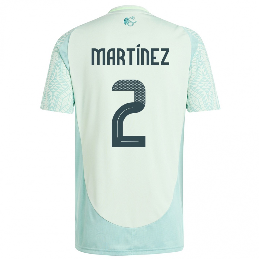 Niño Fútbol Camiseta México Emilio Martinez #2 Lino Verde 2ª Equipación 24-26