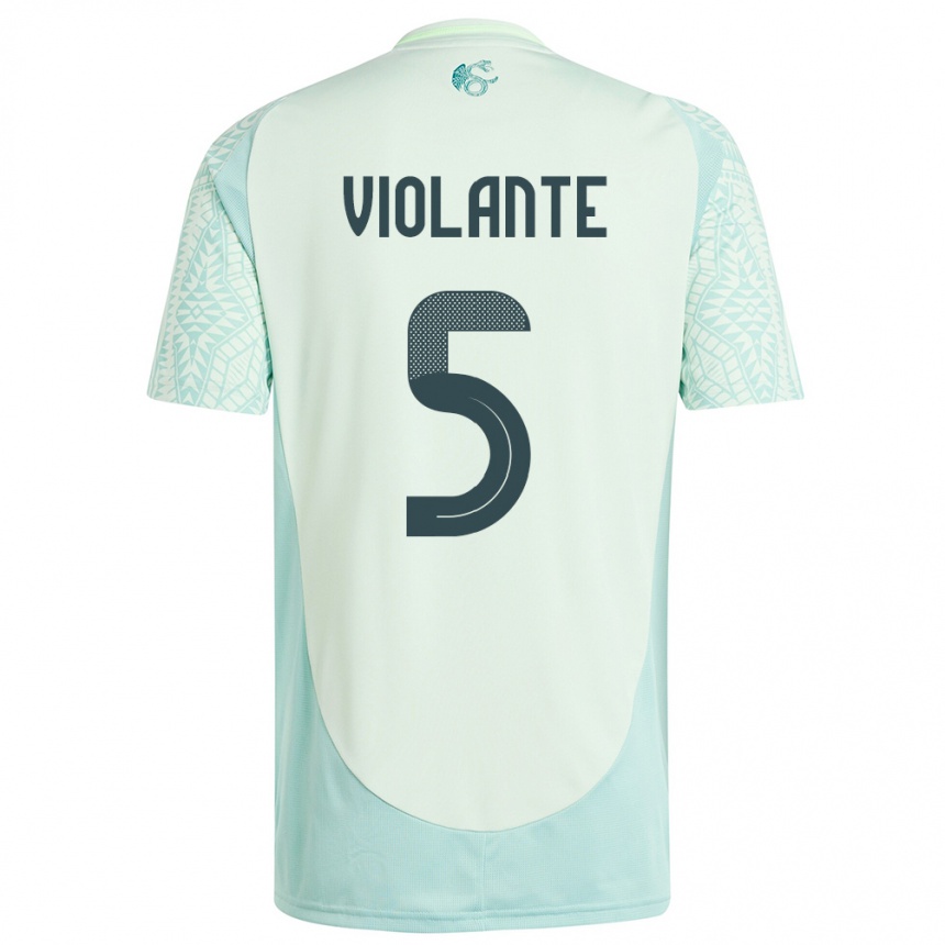 Niño Fútbol Camiseta México Isaias Violante #5 Lino Verde 2ª Equipación 24-26