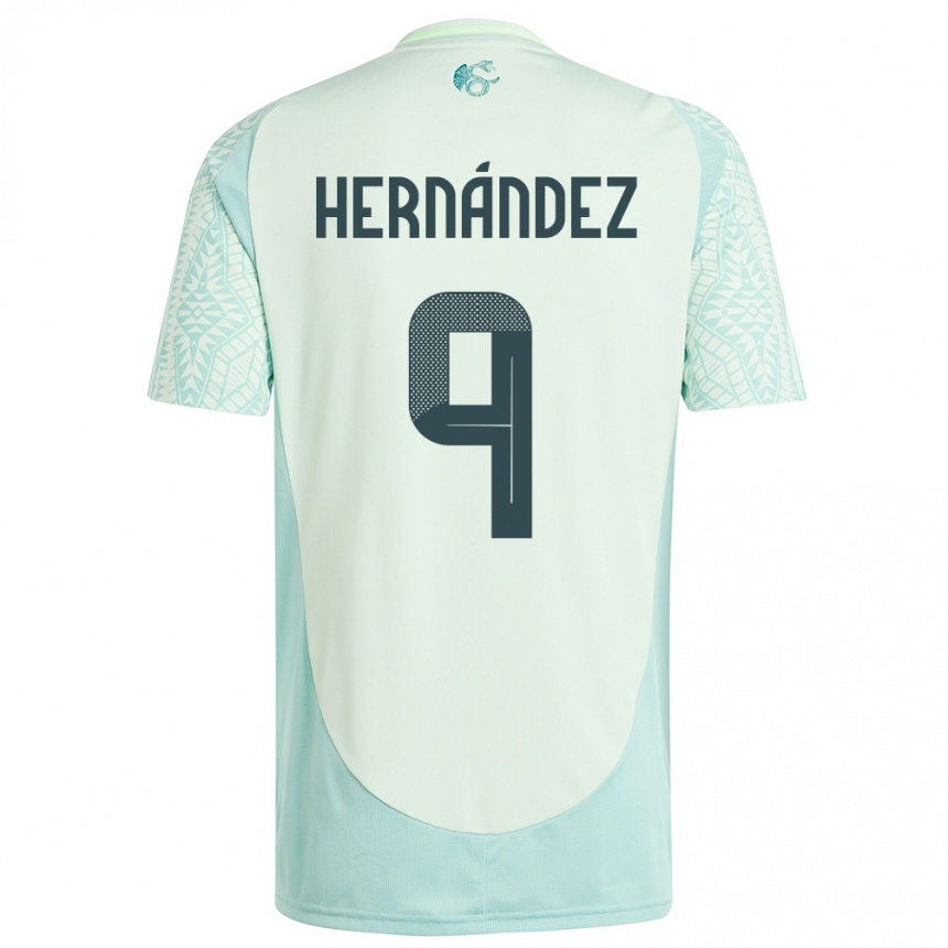 Niño Fútbol Camiseta México Jesus Hernandez #9 Lino Verde 2ª Equipación 24-26