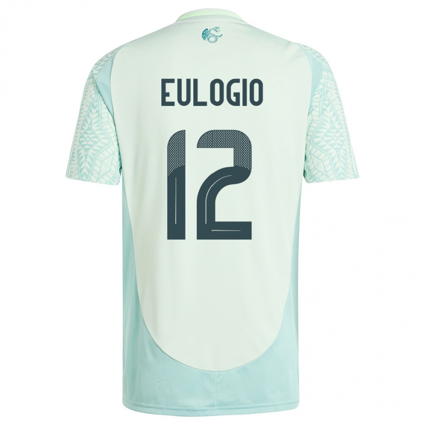 Niño Fútbol Camiseta México Jose Eulogio #12 Lino Verde 2ª Equipación 24-26