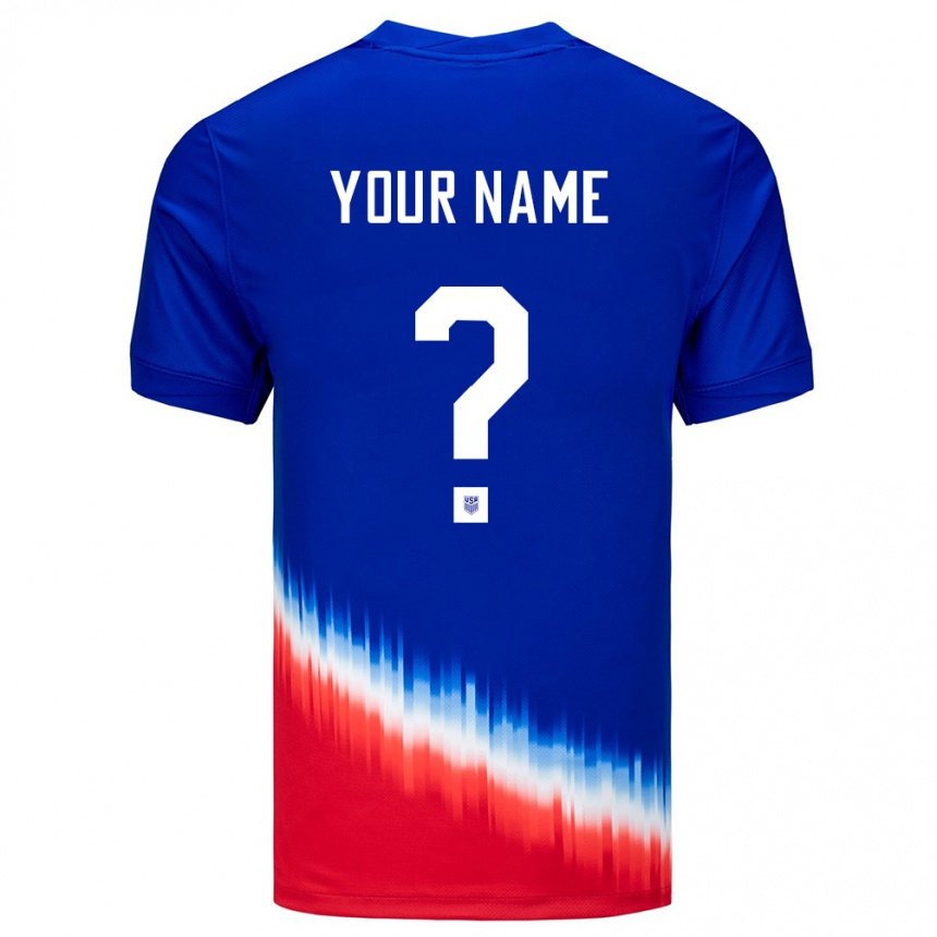 Niño Fútbol Camiseta Estados Unidos Su Nombre #0 Azul 2ª Equipación 24-26