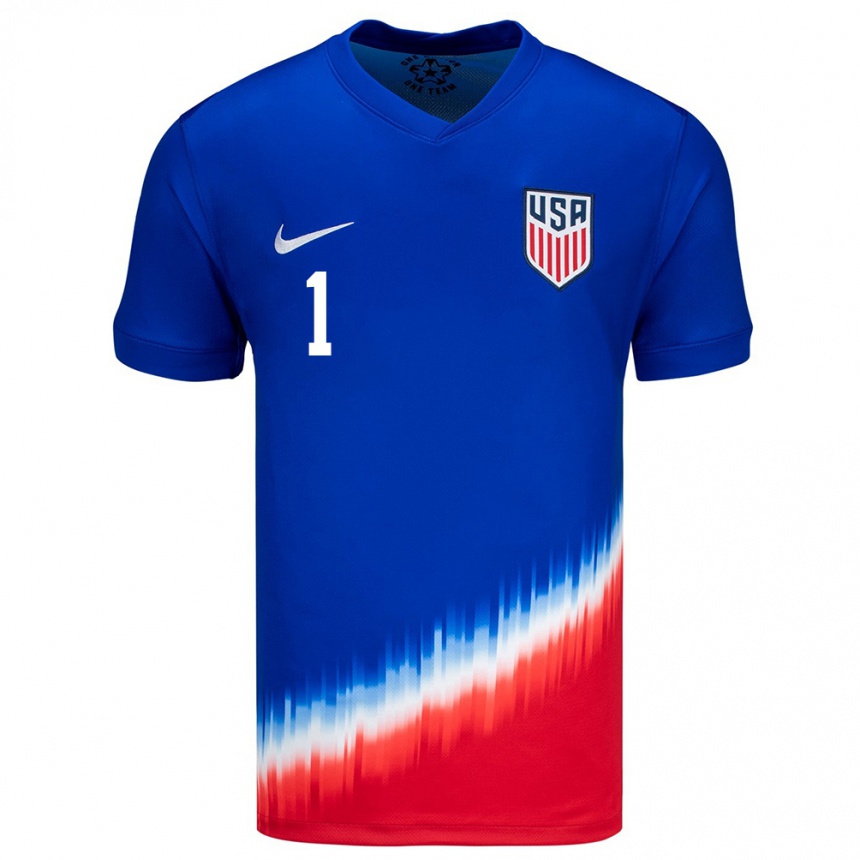 Niño Fútbol Camiseta Estados Unidos Alyssa Naeher #1 Azul 2ª Equipación 24-26