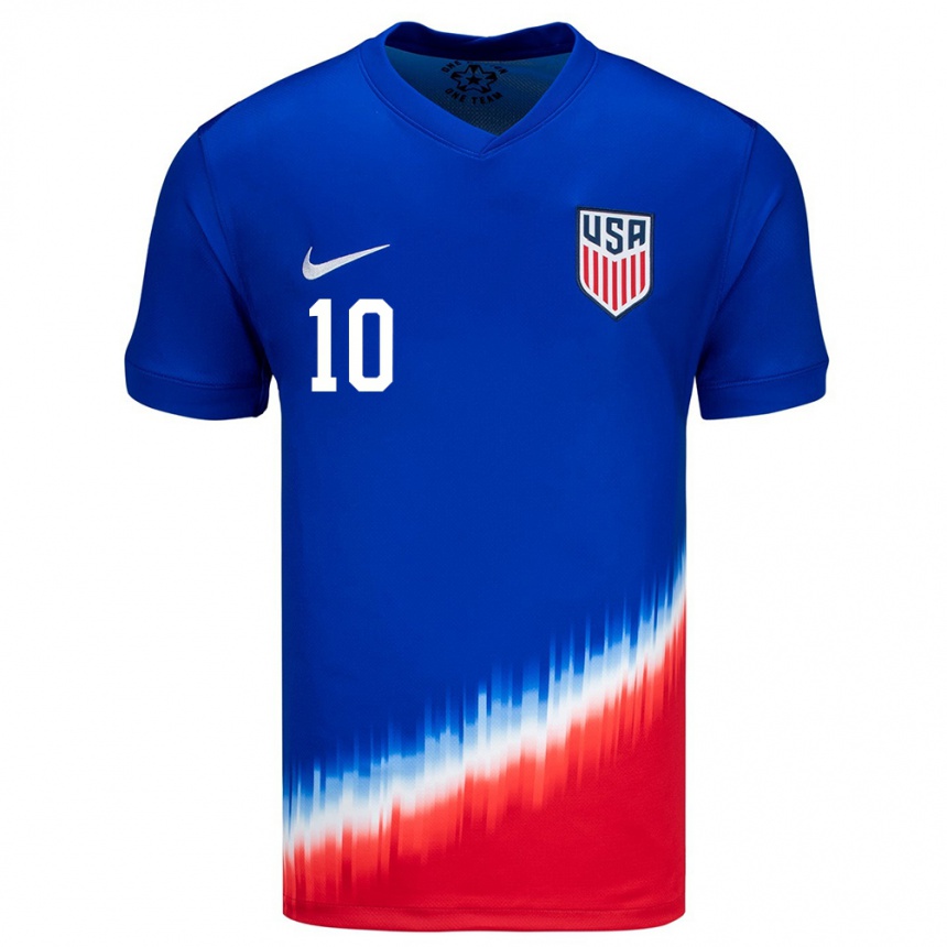 Niño Fútbol Camiseta Estados Unidos Christian Pulisic #10 Azul 2ª Equipación 24-26