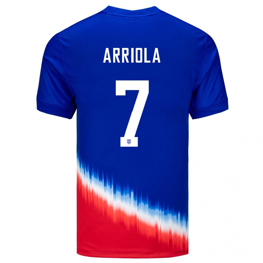 Niño Fútbol Camiseta Estados Unidos Paul Arriola #7 Azul 2ª Equipación 24-26