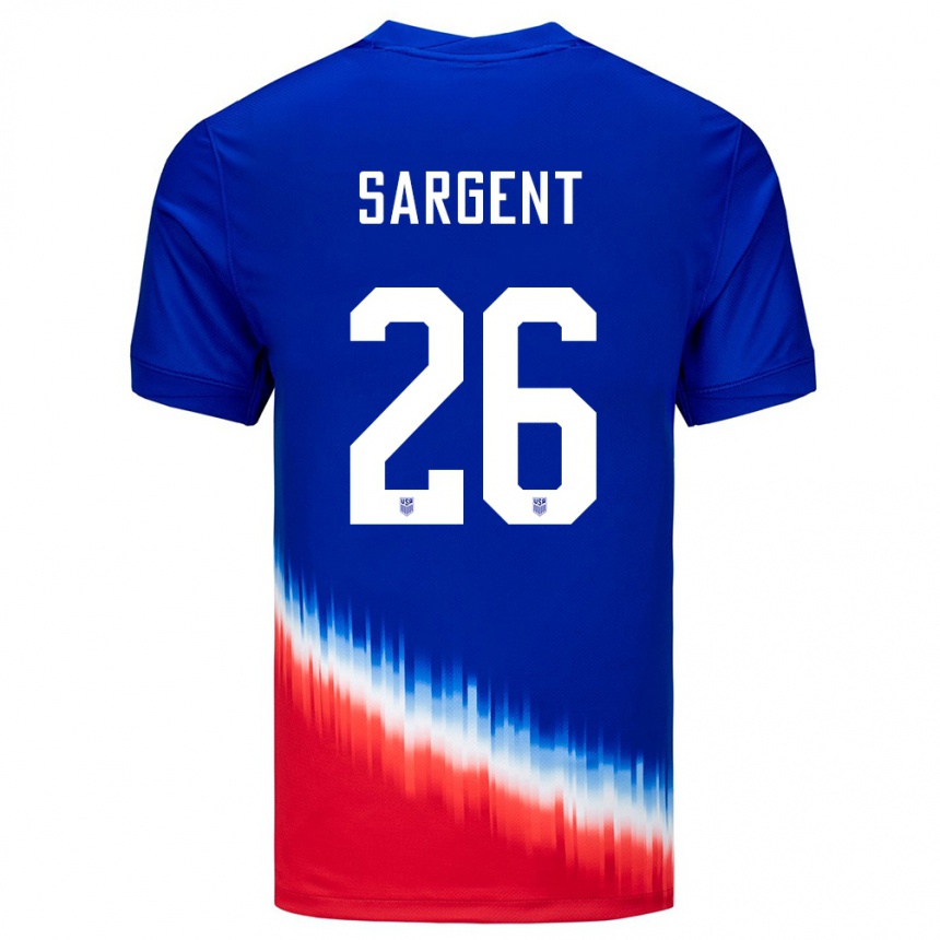 Niño Fútbol Camiseta Estados Unidos Josh Sargent #26 Azul 2ª Equipación 24-26