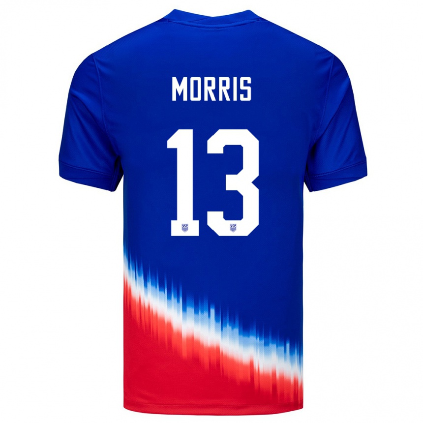 Niño Fútbol Camiseta Estados Unidos Jordan Morris #13 Azul 2ª Equipación 24-26