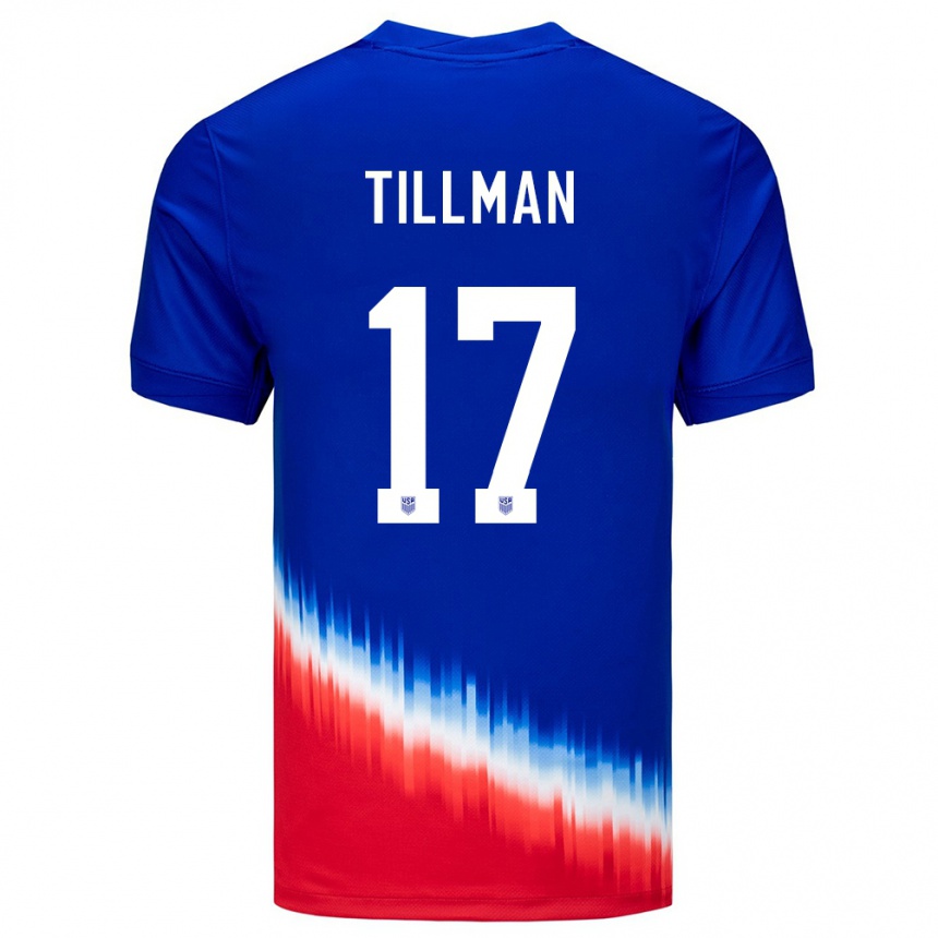 Niño Fútbol Camiseta Estados Unidos Malik Tillman #17 Azul 2ª Equipación 24-26