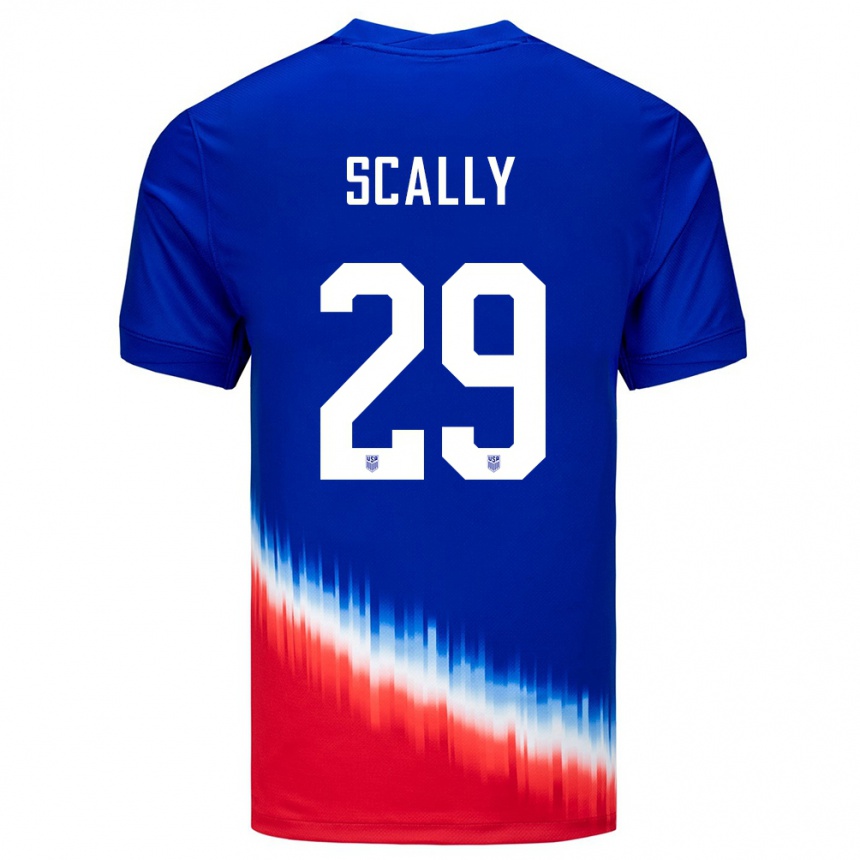 Niño Fútbol Camiseta Estados Unidos Joseph Scally #29 Azul 2ª Equipación 24-26