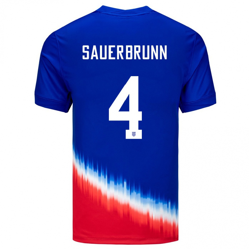 Niño Fútbol Camiseta Estados Unidos Becky Sauerbrunn #4 Azul 2ª Equipación 24-26