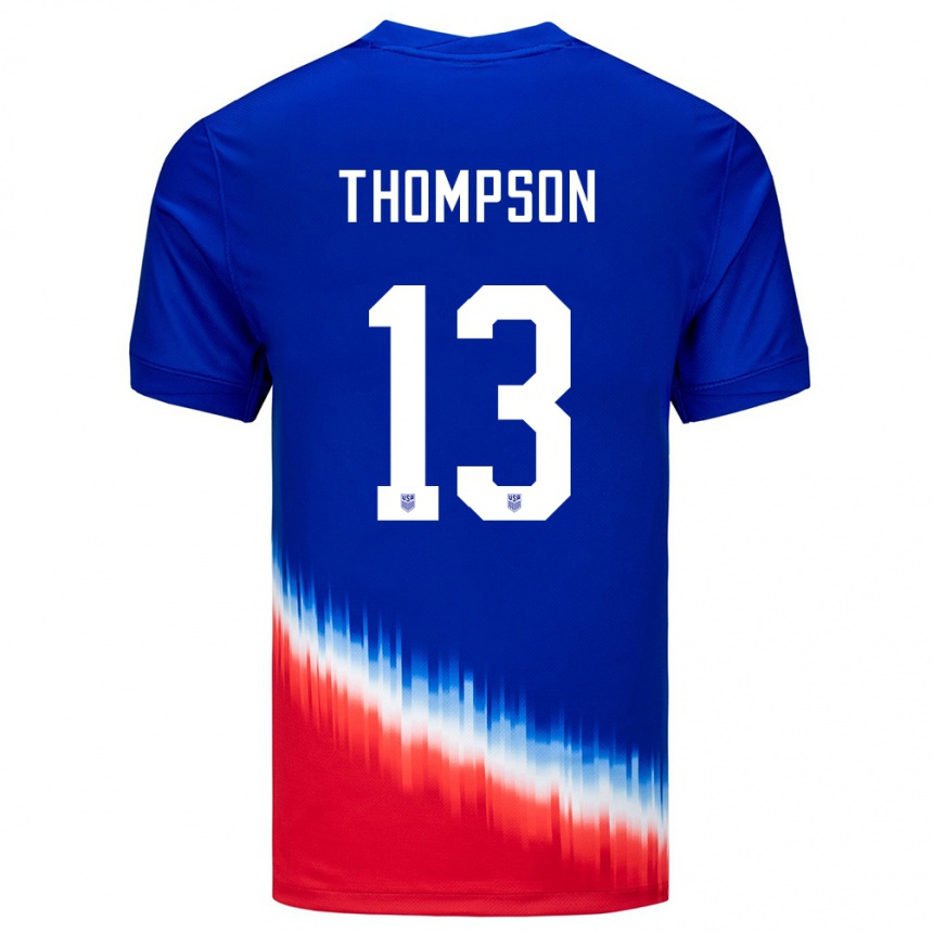 Niño Fútbol Camiseta Estados Unidos Alyssa Thompson #13 Azul 2ª Equipación 24-26