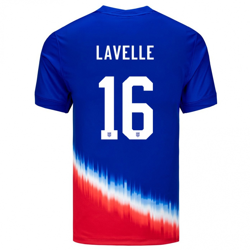 Niño Fútbol Camiseta Estados Unidos Rose Lavelle #16 Azul 2ª Equipación 24-26