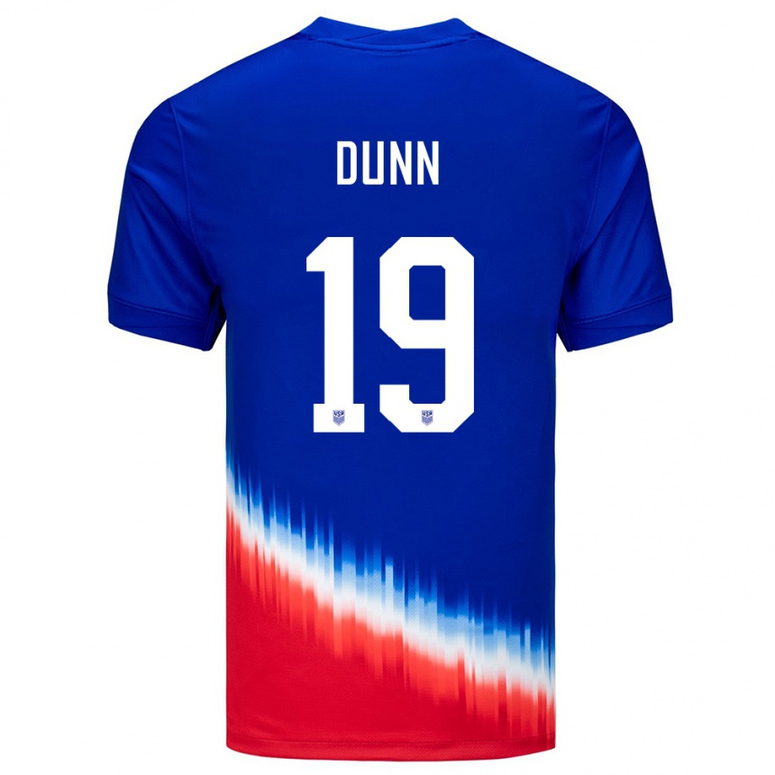 Niño Fútbol Camiseta Estados Unidos Crystal Dunn #19 Azul 2ª Equipación 24-26