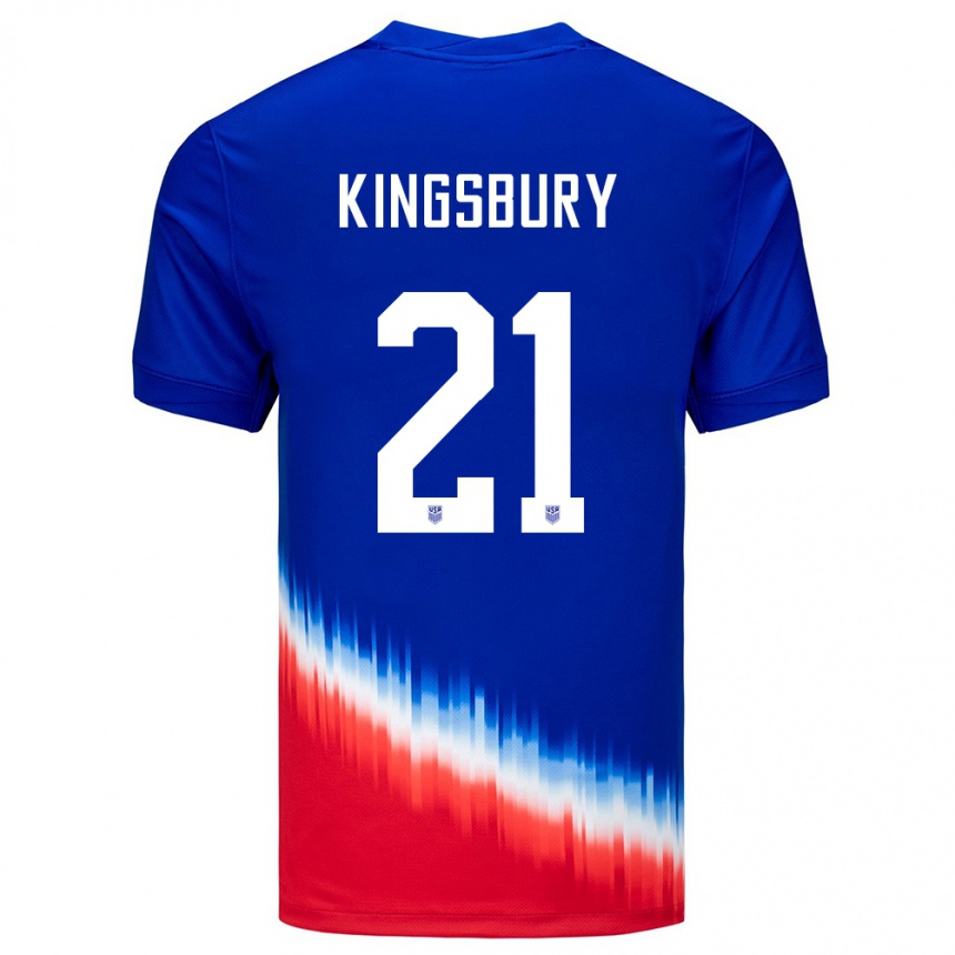 Niño Fútbol Camiseta Estados Unidos Aubrey Kingsbury #21 Azul 2ª Equipación 24-26