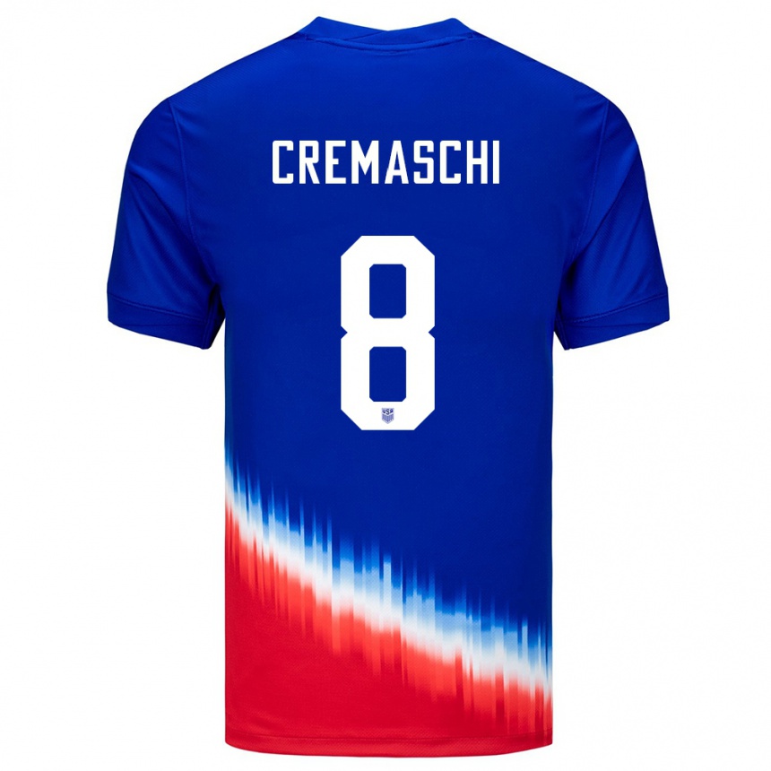 Niño Fútbol Camiseta Estados Unidos Benjamin Cremaschi #8 Azul 2ª Equipación 24-26