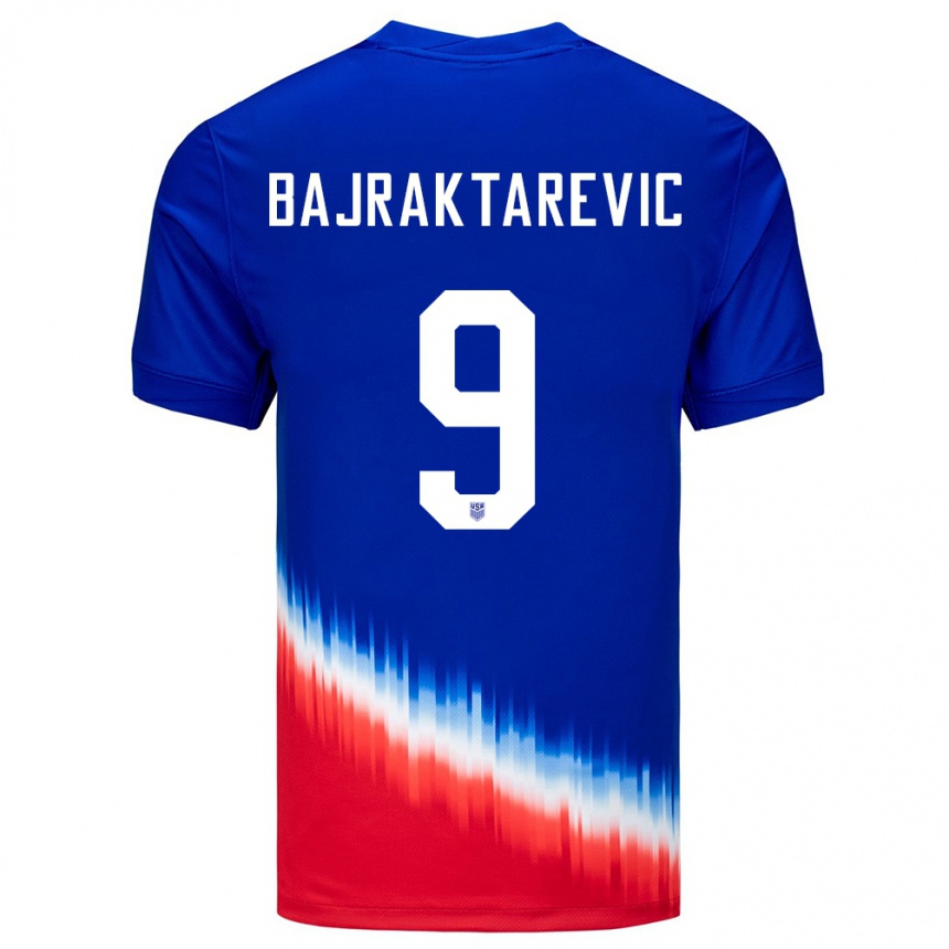 Niño Fútbol Camiseta Estados Unidos Esmir Bajraktarevic #9 Azul 2ª Equipación 24-26