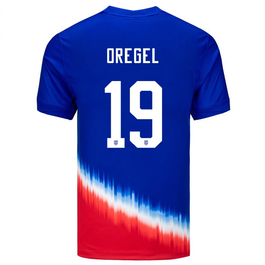 Niño Fútbol Camiseta Estados Unidos Sergio Oregel #19 Azul 2ª Equipación 24-26