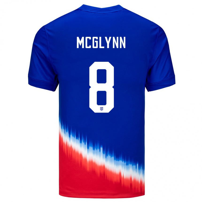 Niño Fútbol Camiseta Estados Unidos Jack Mcglynn #8 Azul 2ª Equipación 24-26