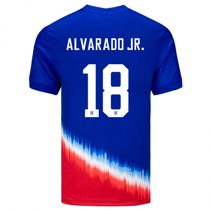 Niño Fútbol Camiseta Estados Unidos Alejandro Alvarado Jr #18 Azul 2ª Equipación 24-26