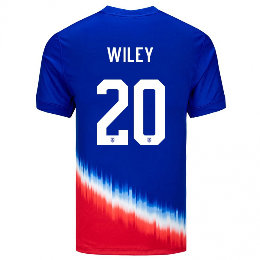 Niño Fútbol Camiseta Estados Unidos Caleb Wiley #20 Azul 2ª Equipación 24-26