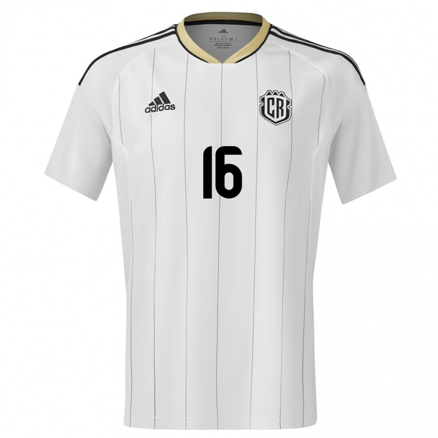 Niño Fútbol Camiseta Costa Rica Andrey Salmeron #16 Blanco 2ª Equipación 24-26