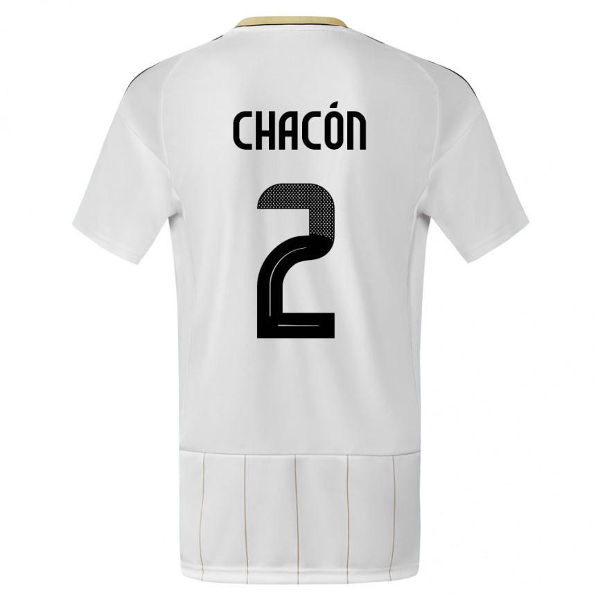 Niño Fútbol Camiseta Costa Rica Daniel Chacon #2 Blanco 2ª Equipación 24-26