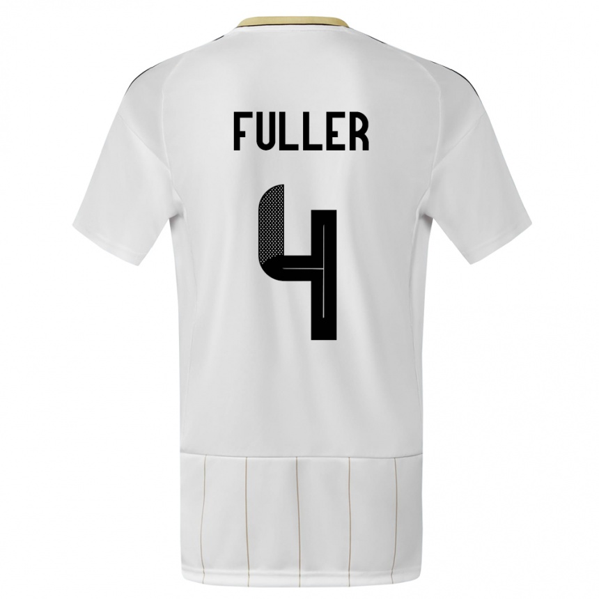 Niño Fútbol Camiseta Costa Rica Keysher Fuller #4 Blanco 2ª Equipación 24-26