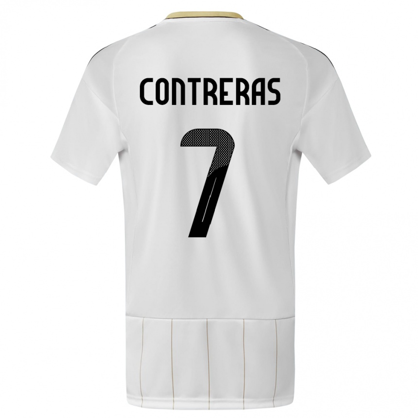 Niño Fútbol Camiseta Costa Rica Anthony Contreras #7 Blanco 2ª Equipación 24-26