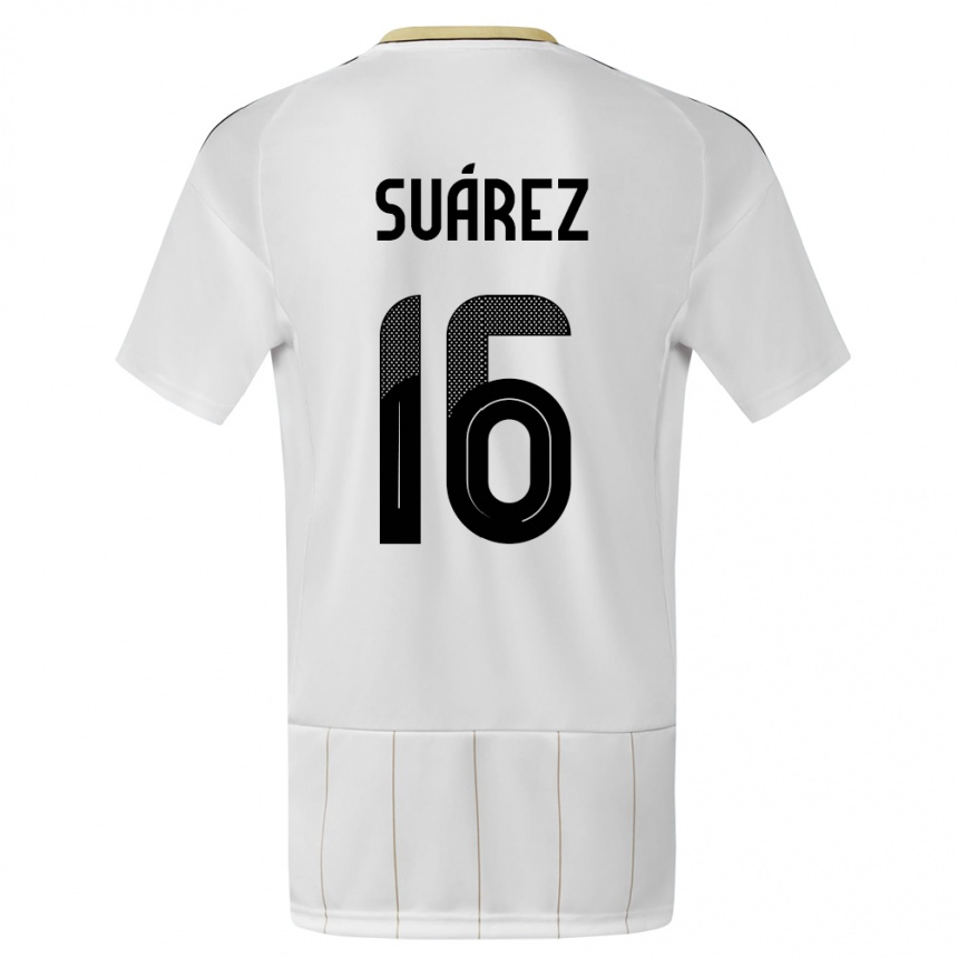 Niño Fútbol Camiseta Costa Rica Aaron Suarez #16 Blanco 2ª Equipación 24-26