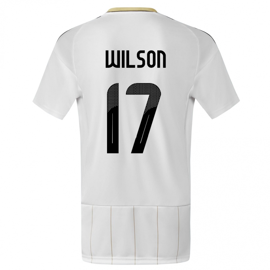 Niño Fútbol Camiseta Costa Rica Roan Wilson #17 Blanco 2ª Equipación 24-26