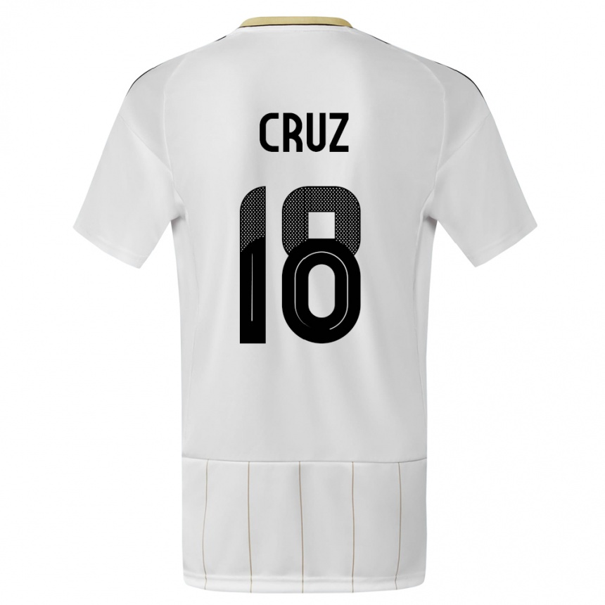 Niño Fútbol Camiseta Costa Rica Aaron Cruz #18 Blanco 2ª Equipación 24-26