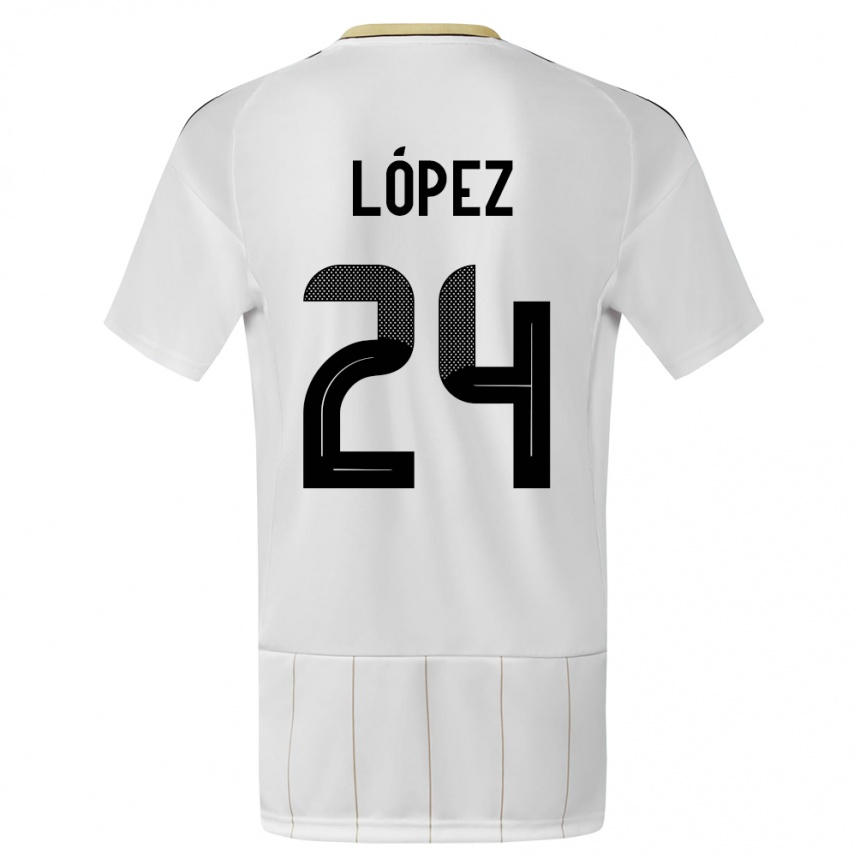 Niño Fútbol Camiseta Costa Rica Douglas Lopez #24 Blanco 2ª Equipación 24-26