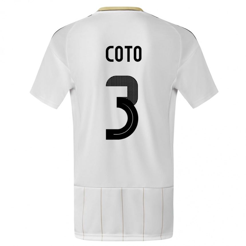 Niño Fútbol Camiseta Costa Rica Maria Coto #3 Blanco 2ª Equipación 24-26