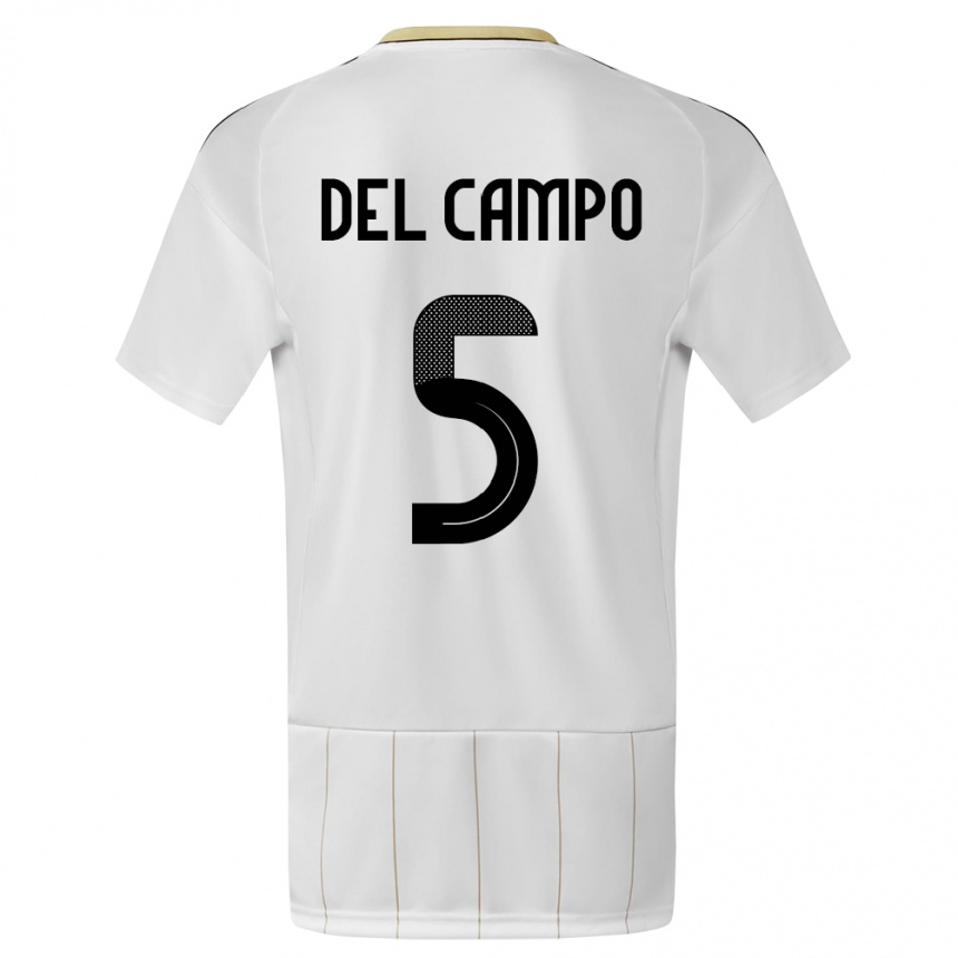 Niño Fútbol Camiseta Costa Rica Valeria Del Campo #5 Blanco 2ª Equipación 24-26