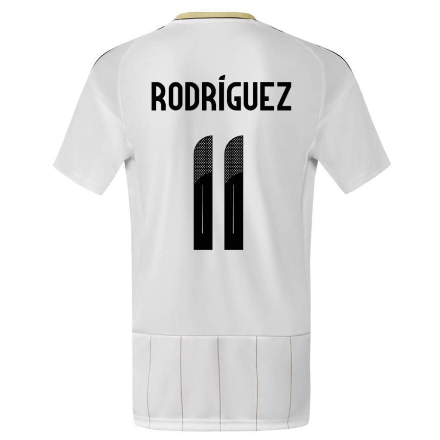 Niño Fútbol Camiseta Costa Rica Raquel Rodriguez #11 Blanco 2ª Equipación 24-26