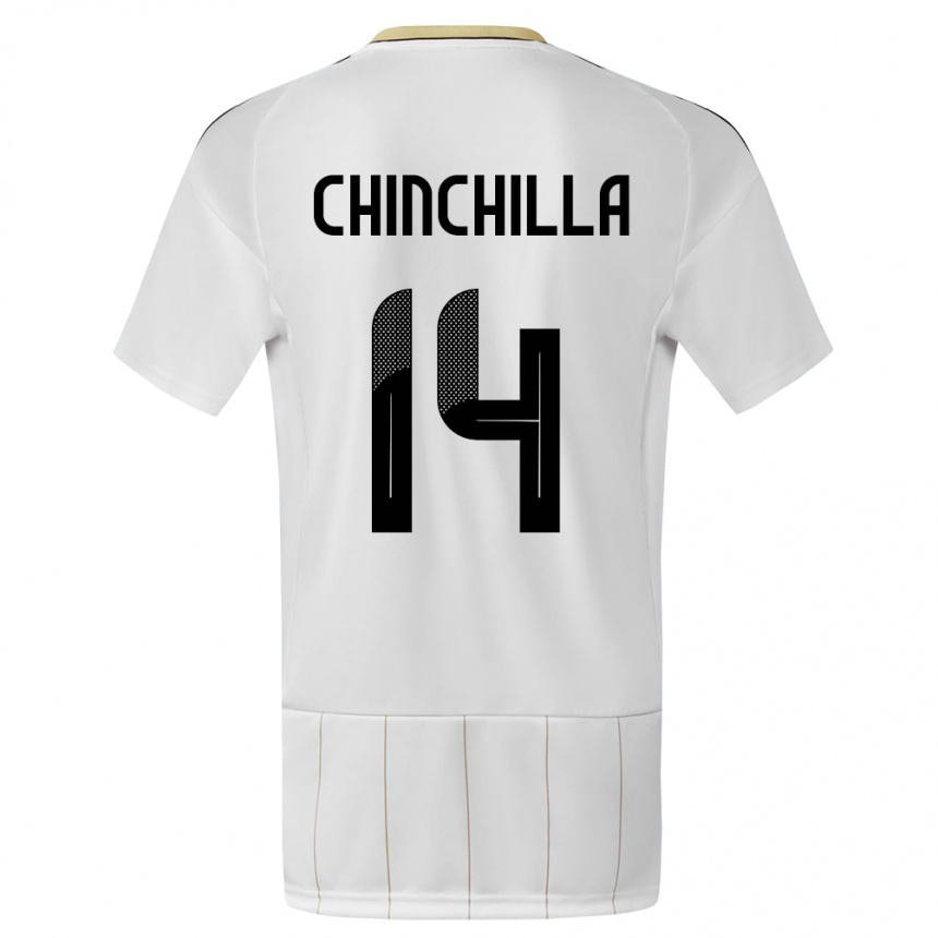 Niño Fútbol Camiseta Costa Rica Priscila Chinchilla #14 Blanco 2ª Equipación 24-26