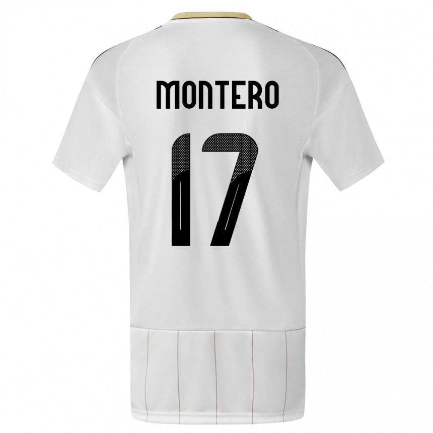 Niño Fútbol Camiseta Costa Rica Michelle Montero #17 Blanco 2ª Equipación 24-26