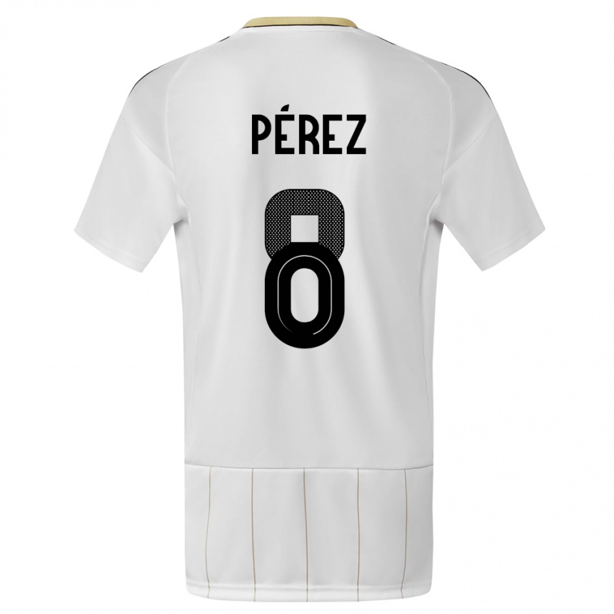 Niño Fútbol Camiseta Costa Rica Creichel Perez #8 Blanco 2ª Equipación 24-26
