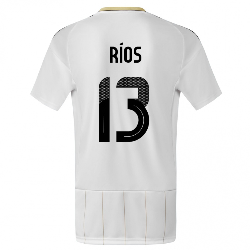 Niño Fútbol Camiseta Costa Rica Keral Rios #13 Blanco 2ª Equipación 24-26