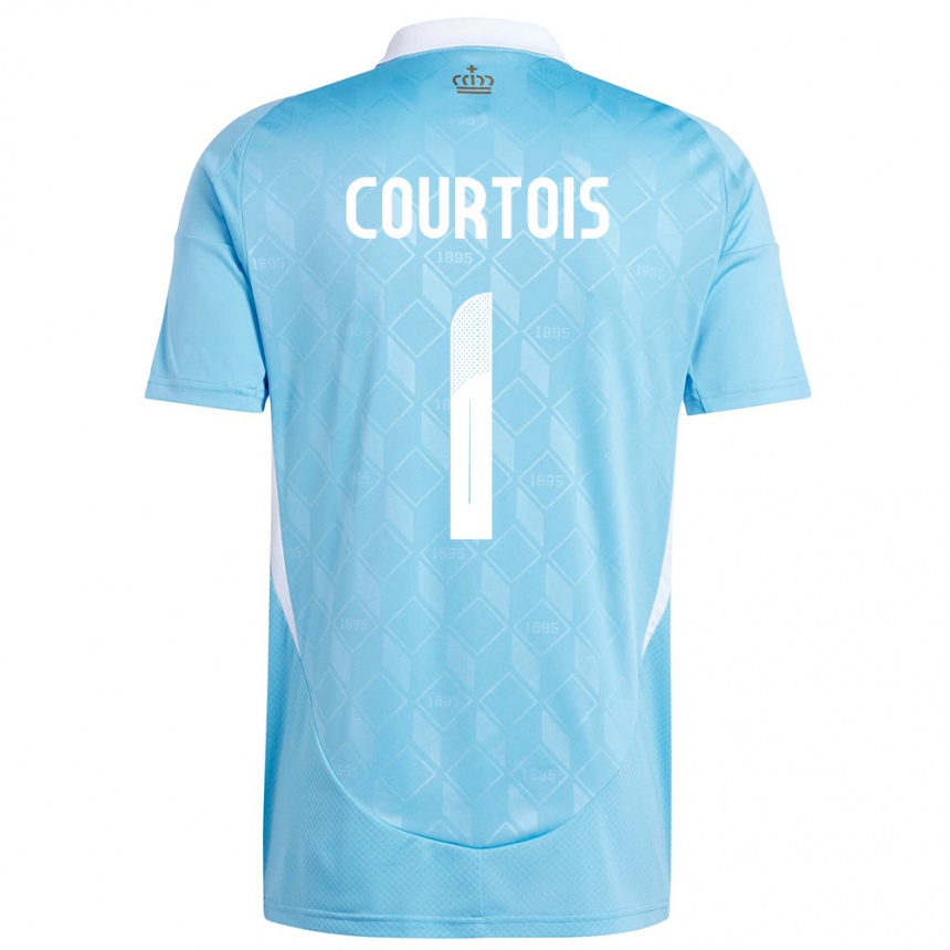Niño Fútbol Camiseta Bélgica Thibaut Courtois #1 Azul 2ª Equipación 24-26