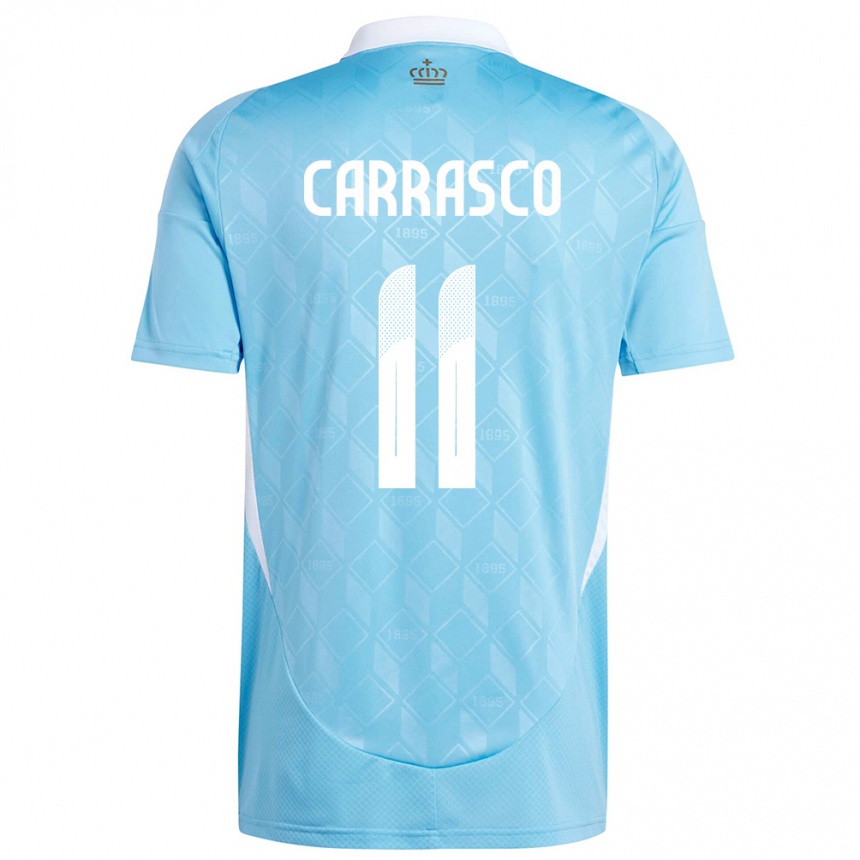 Niño Fútbol Camiseta Bélgica Yannick Carrasco #11 Azul 2ª Equipación 24-26
