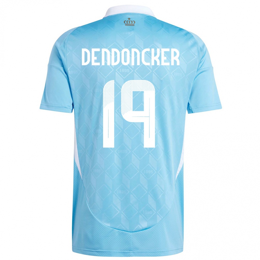 Niño Fútbol Camiseta Bélgica Leander Dendoncker #19 Azul 2ª Equipación 24-26