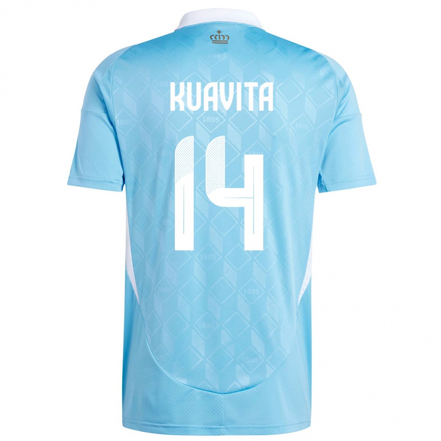 Niño Fútbol Camiseta Bélgica Leandre Kuavita #14 Azul 2ª Equipación 24-26